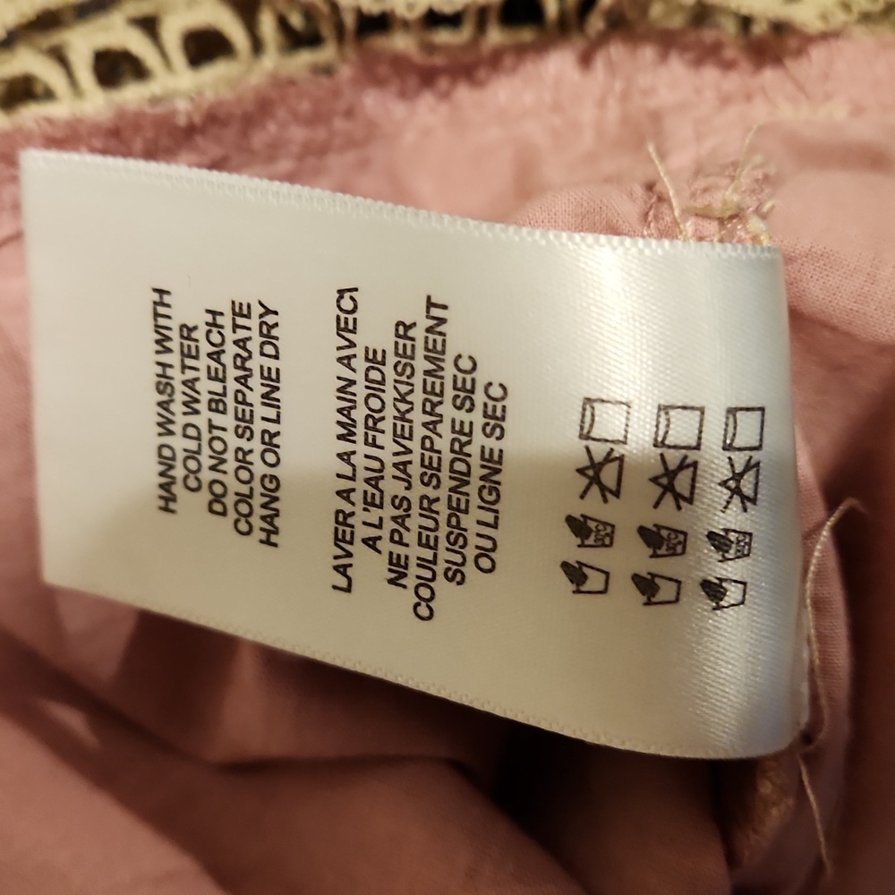 ❤️ NWOT! ANTHROPOLOGIE ERI + ALI SYDNEY LACE BLOUSE / TOP IN BEIGE/PINK, XS - Picture 10 of 12
